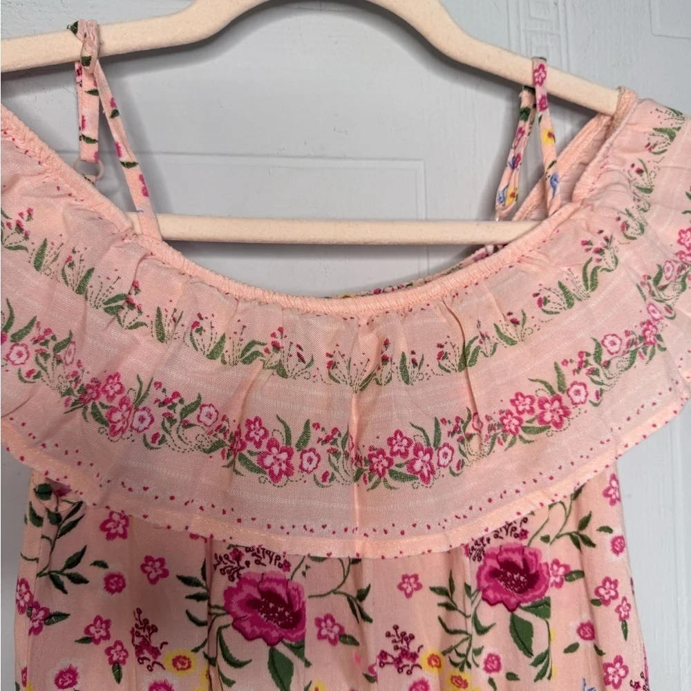 LC Waikiki Girls Pink Floral Off The Shoulder Maxi Dress Youth 12-13 152-156 cm